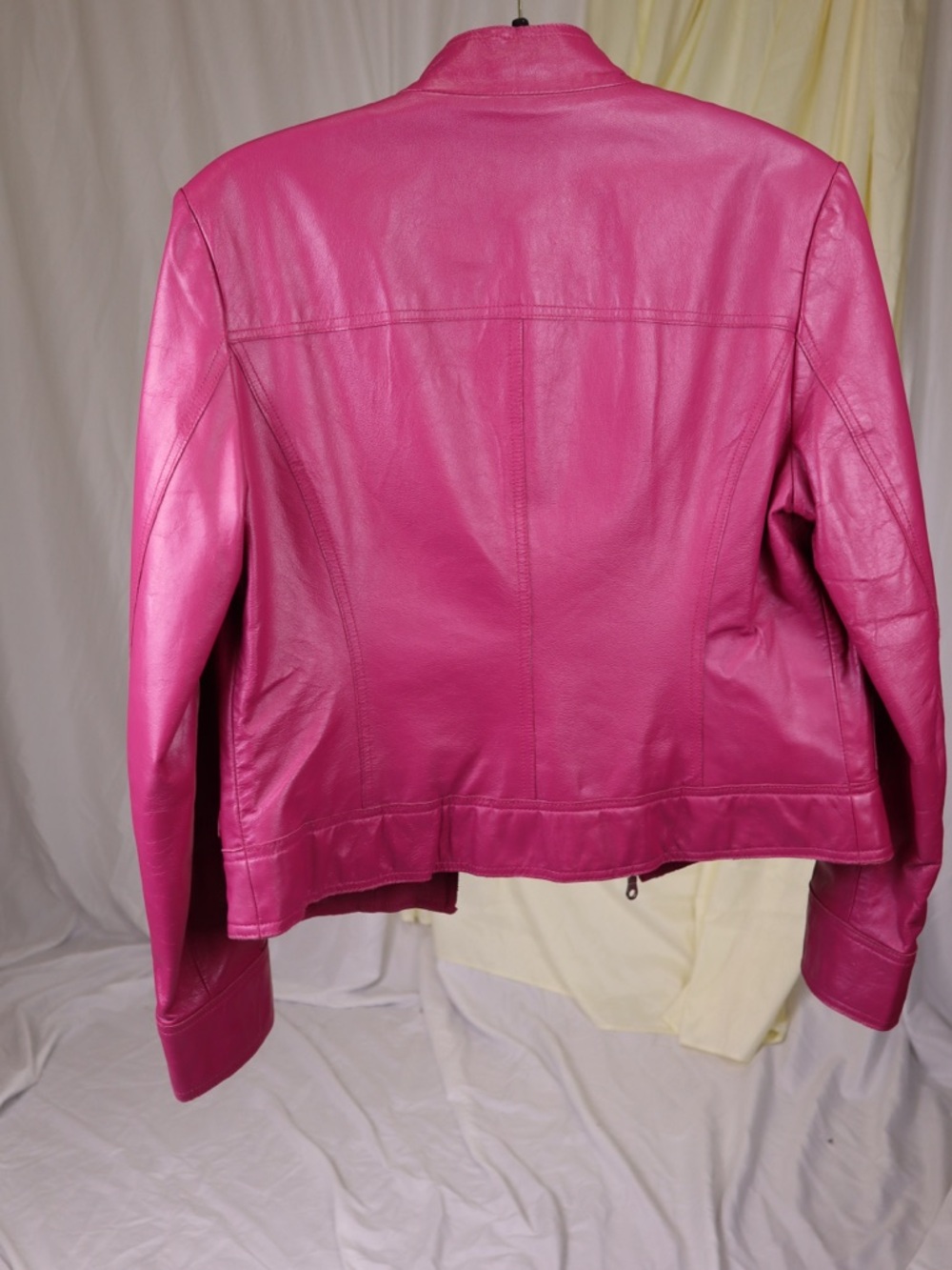 Bandolino Magenta Leather Moto Jacket - Picture 4 of 4